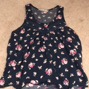Blue floral tank top
